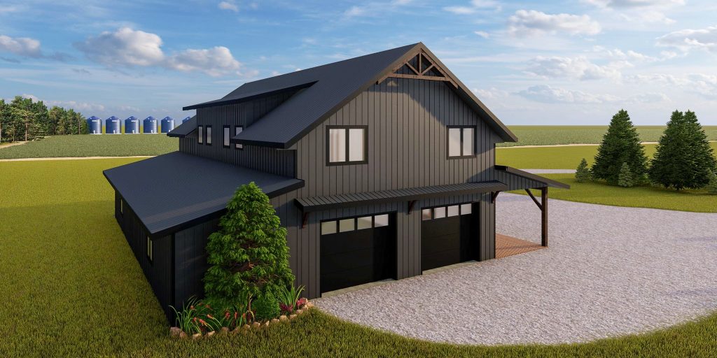 Integrity Residential Post-Frame Building - Carriage House XL in Charcoal Colour