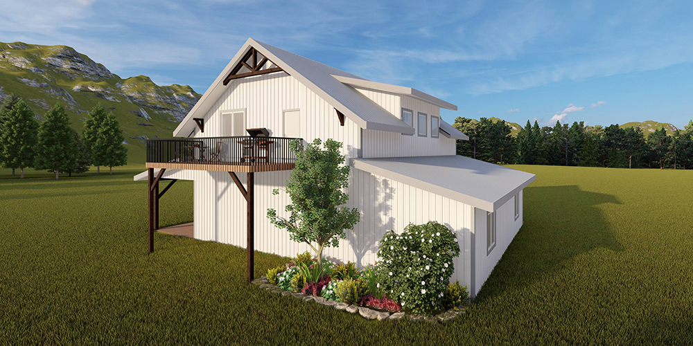 Integrity Residential Post-Frame Building - Carriage House in White Colour