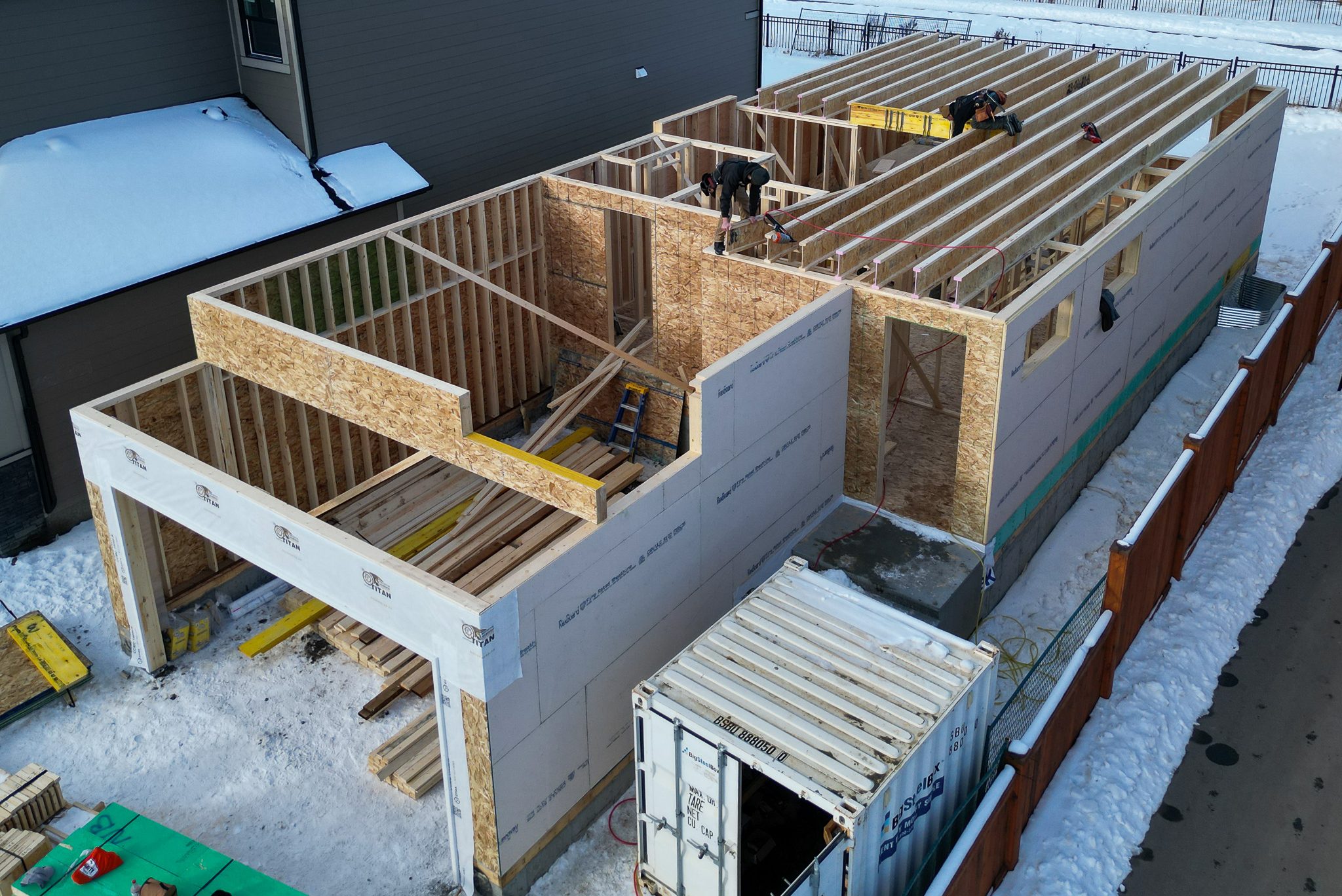 Photo of a net-zero home under construction