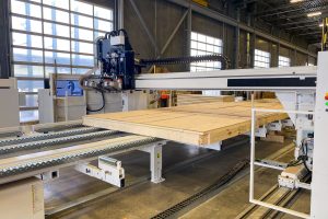 The Weinmann machine manufacturing the net-zero panels at Integrity Building Components