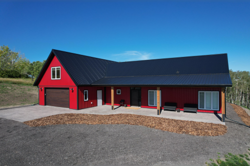 Integrity Post Structures post-frame residential home red highwood