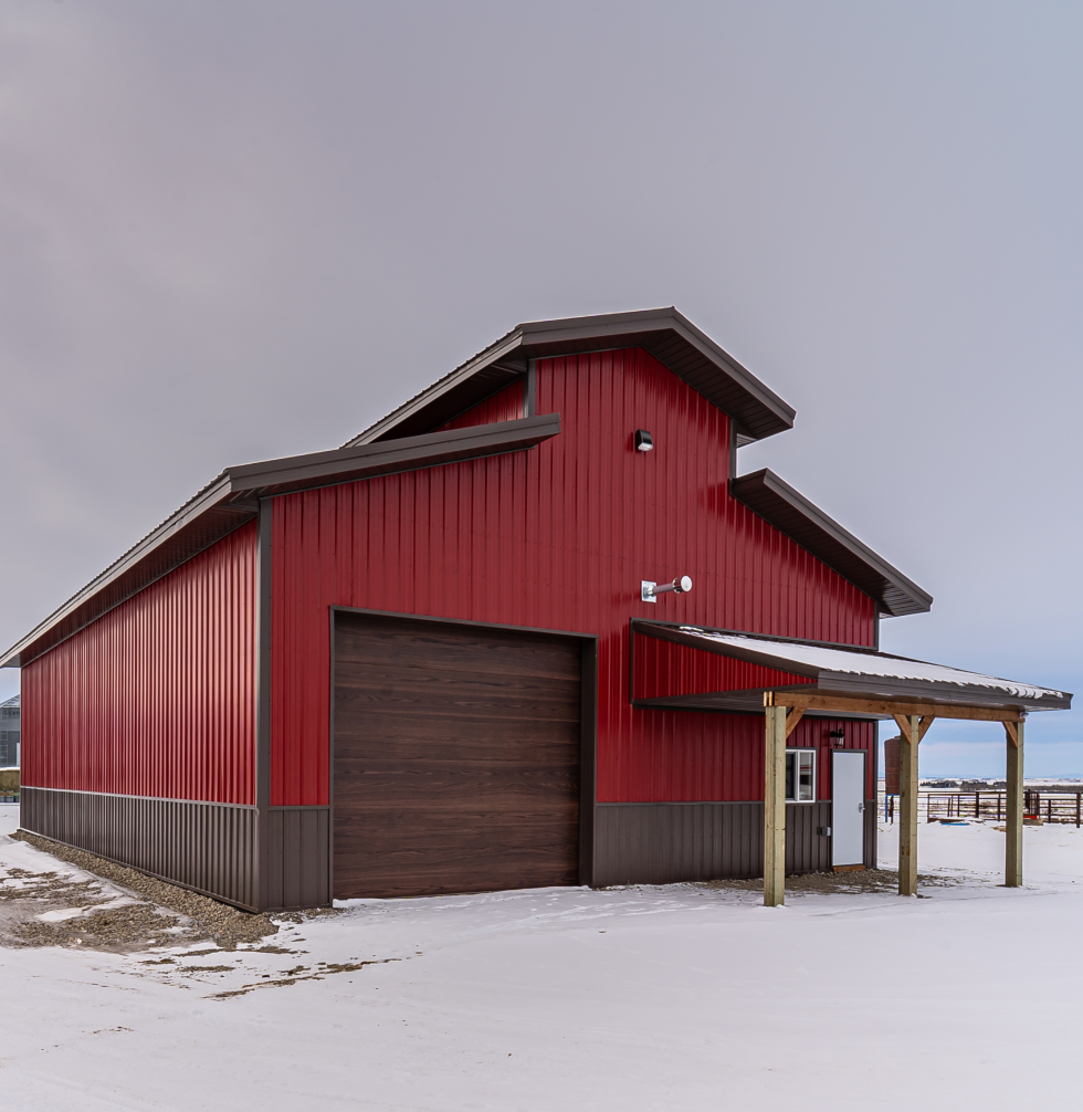 A Post-frame shop built by Integrity Post Structures
