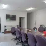 Bright white post-frame commercial Fire Hall