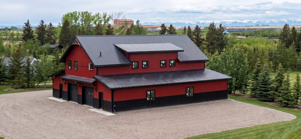 A Dark Red Residential Carriage House XL