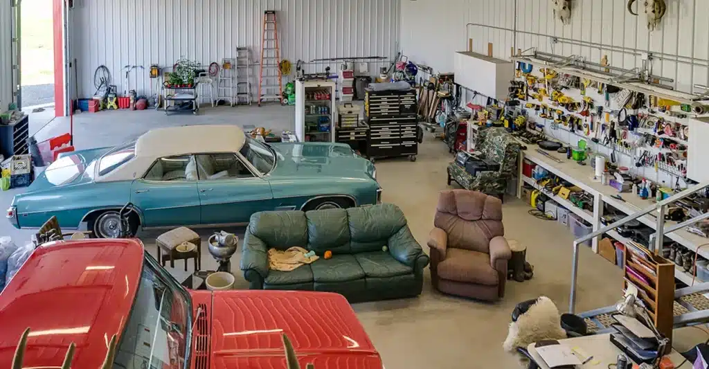 A white post-frame lifestyle & hobby shop