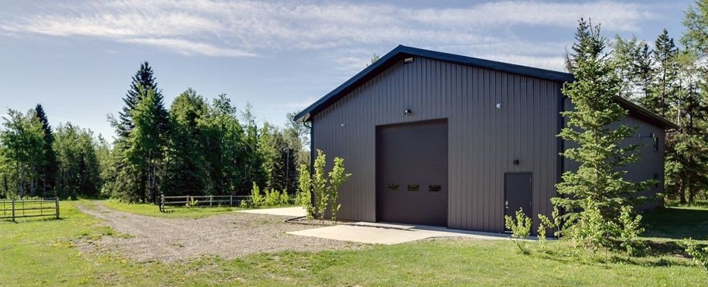 A iron ore lifestyle & Hobby post-frame shop with one overhead door