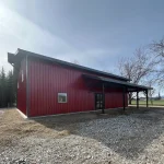 A Dark Red post-frame lifestyle & hobby shop