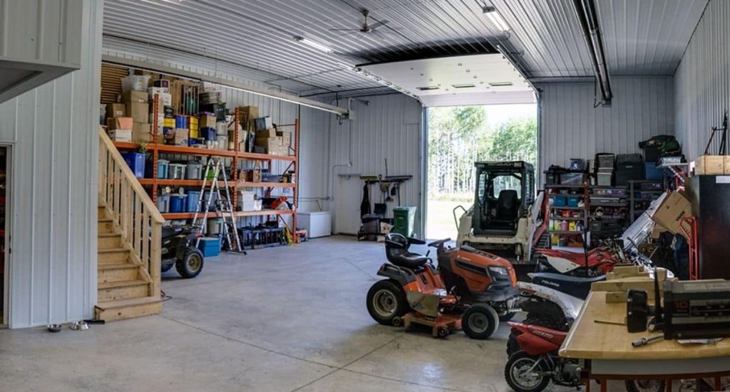 A iron ore lifestyle & Hobby post-frame shop with one overhead door