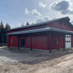 A Dark Red post-frame lifestyle & hobby shop