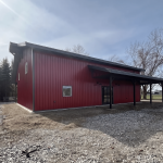 A Dark Red post-frame lifestyle & hobby shop