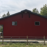 A Dark Red post-frame lifestyle & hobby shop