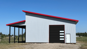 A post-frame storage shop built in Alberta