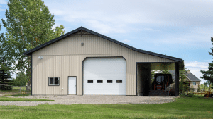 A hobby post-frame shop in Alberta