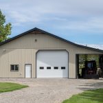 A lovely post-frame hobby shop by Integrity Post Structures in Alberta