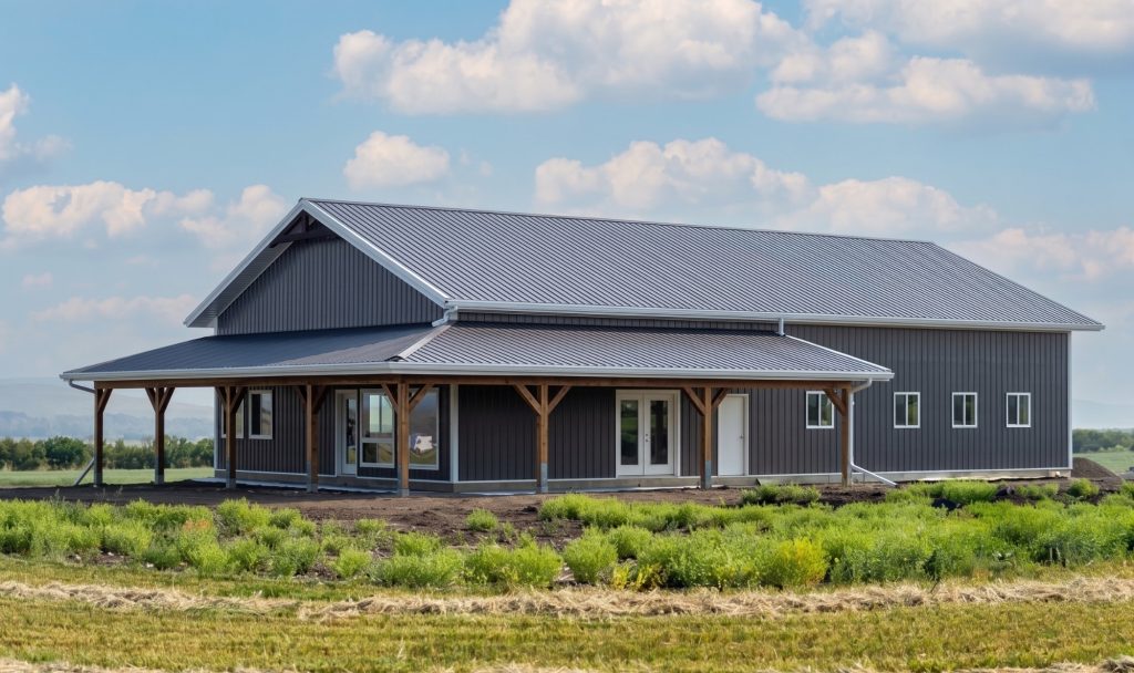 A post-frame Residential Shouse
