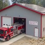 A Regent Grey post-frame commercial Firehall