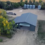 A post-frame agricultural shop