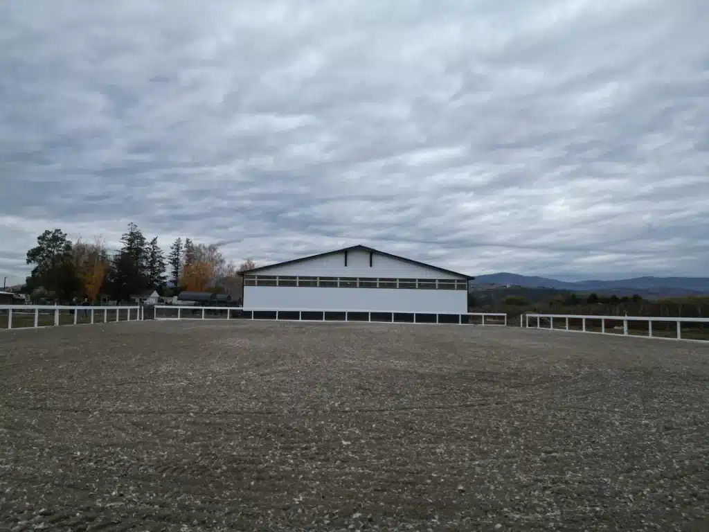 A post-frame equestrian Private Riding Arena