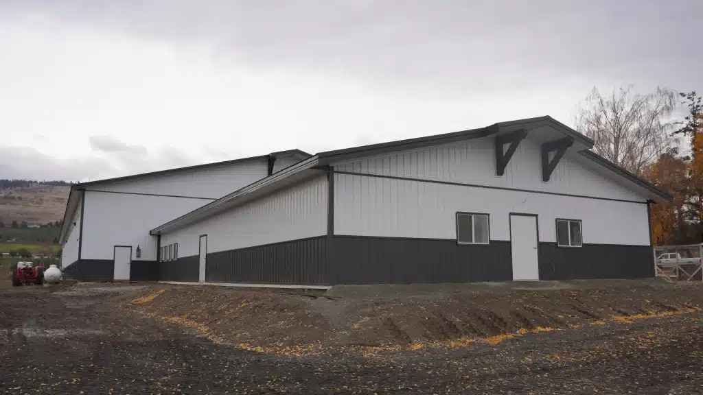 A post-frame equestrian Private Riding Arena