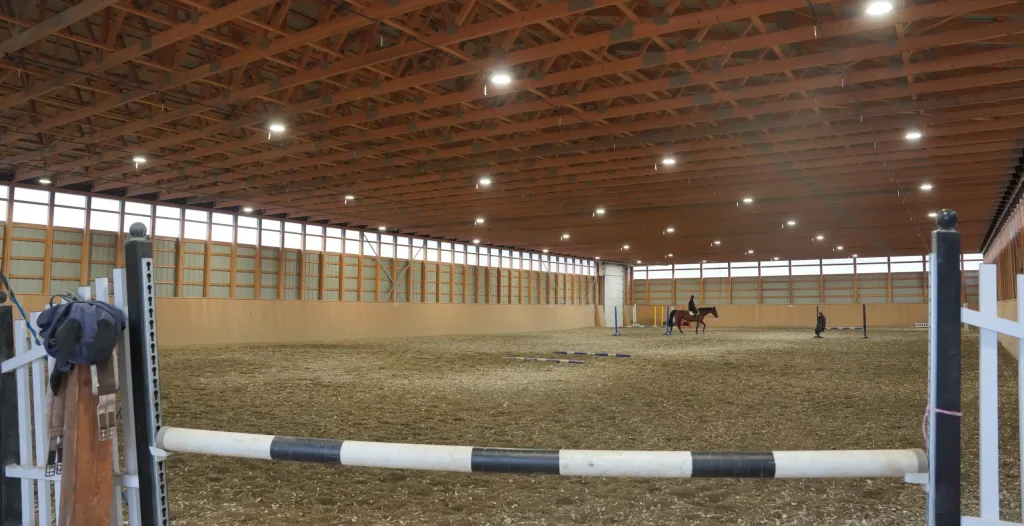 A post-frame equestrian Private Riding Arena