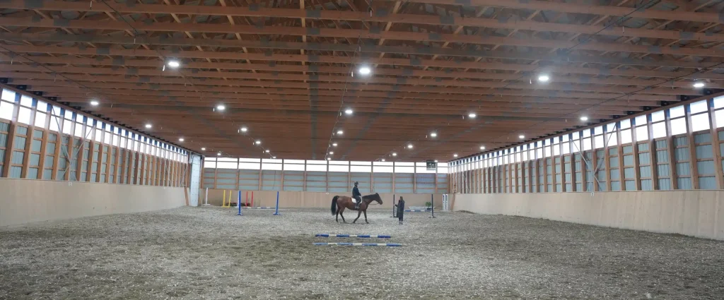 A post-frame equestrian Private Riding Arena