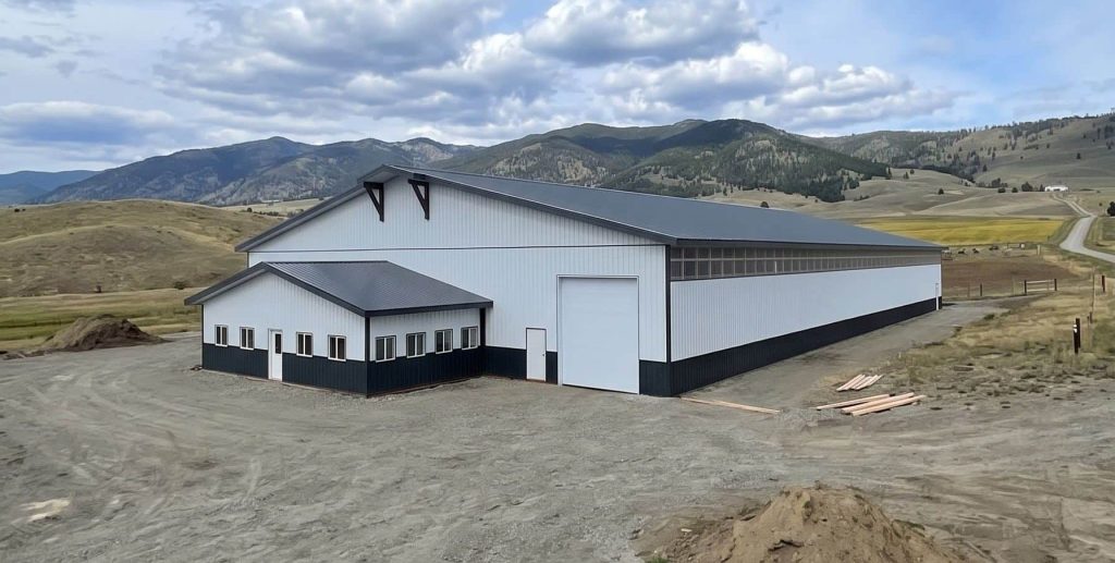 A post-frame equestrian Private Riding Arena