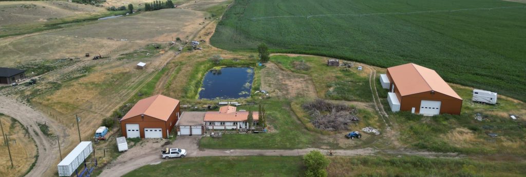 A copper penny post-frame agriculture storage building