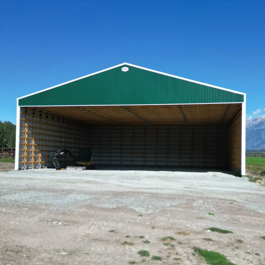 A melchers green post-frame hayshed