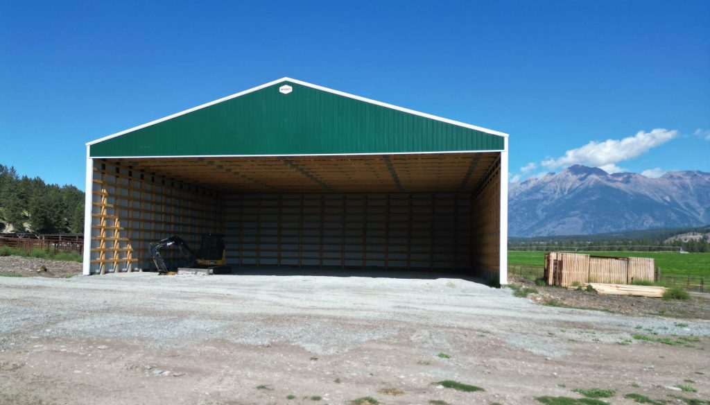 A melchers green post-frame hayshed