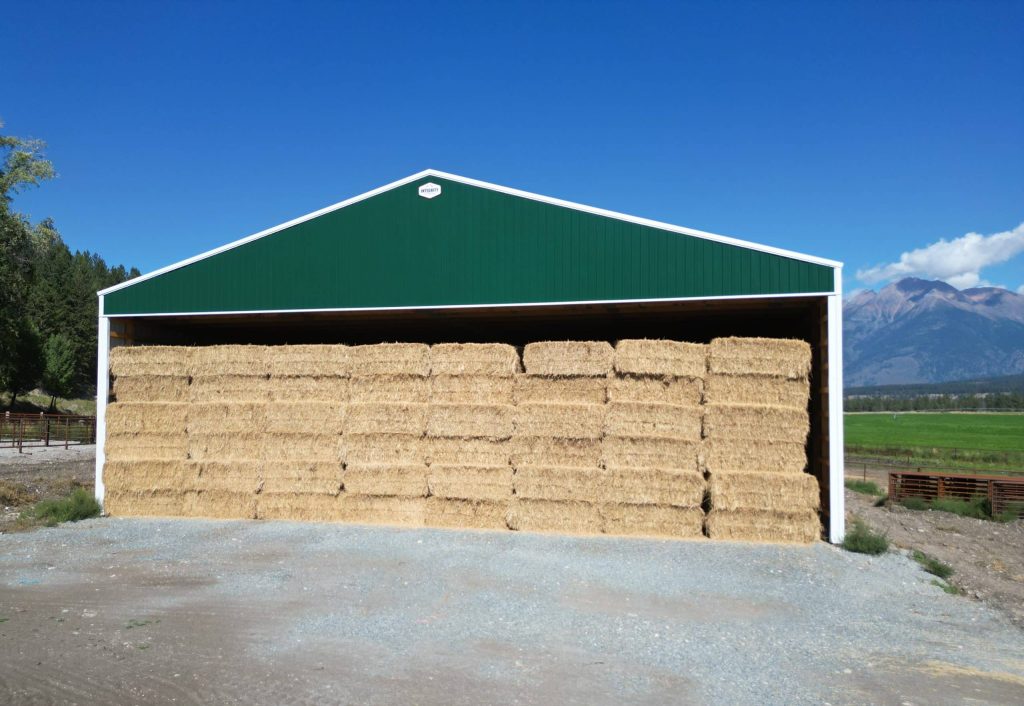 A melchers green post-frame hayshed