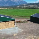 A Melchers green post-frame hayshed