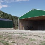 A Melchers green post-frame hayshed