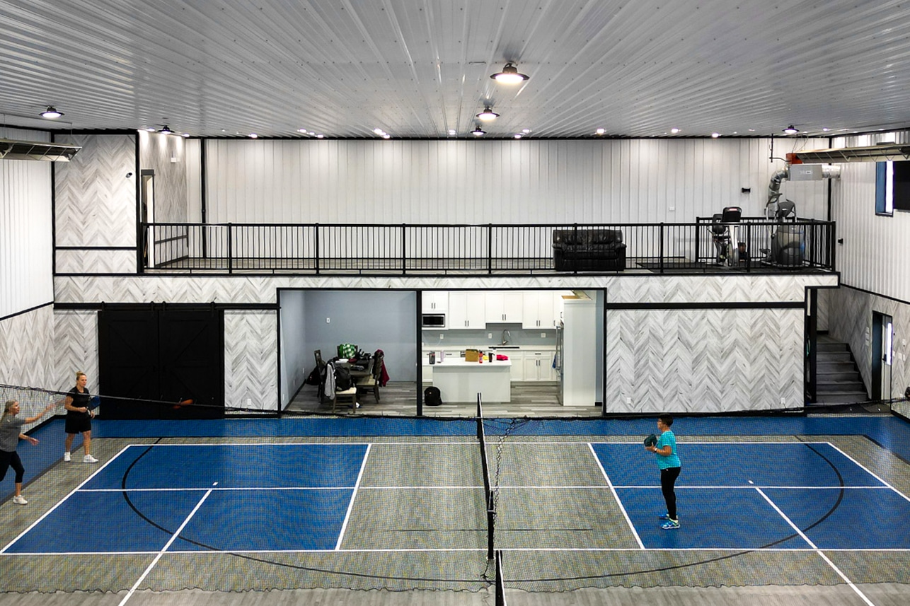 Mezzanine in a post-frame building