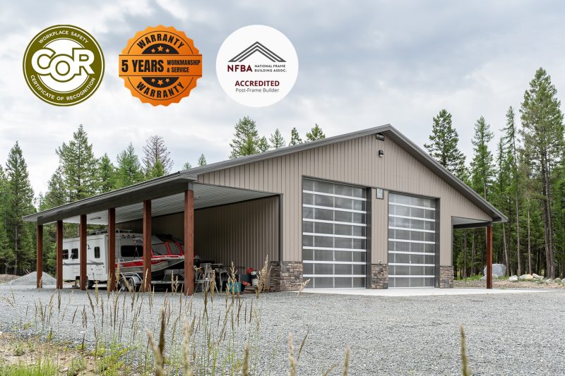 Integrity Post Structures offers a 5 year warranty, is COR certified and NFBA certified post-frame construction company in Western Canada
