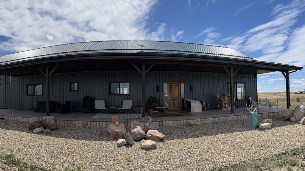 A gunmetal post-frame residential Ranch Hand