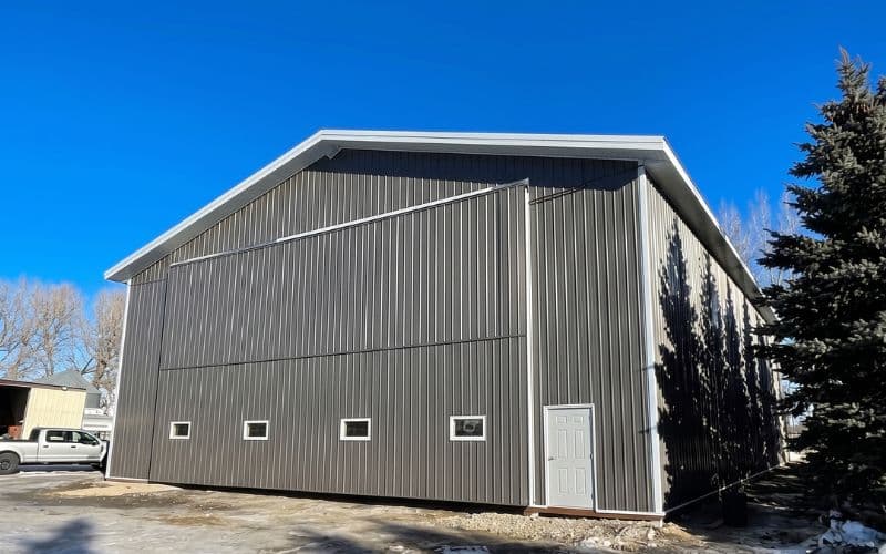 A charcoal commercial post-frame shop