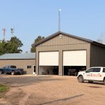 A Sable custom post-frame storage building with overhead doors
