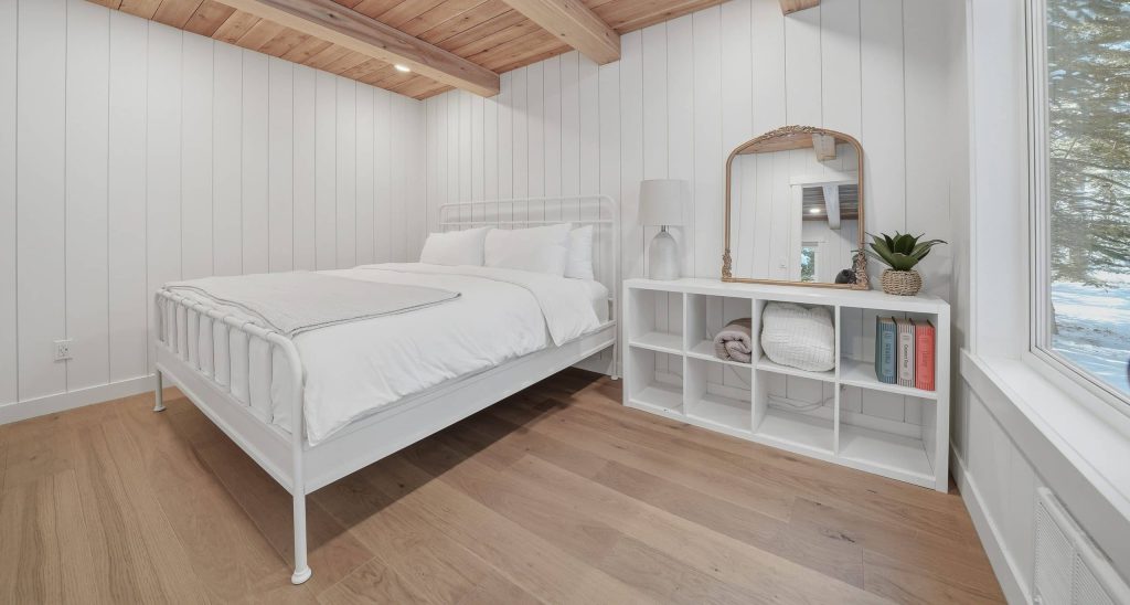 A black post-frame guest house