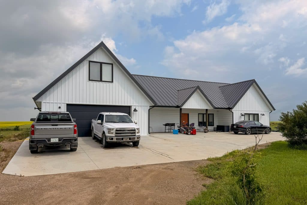 Integrity Homestead with a Loft, post-frame residential home, cladded in white metal
